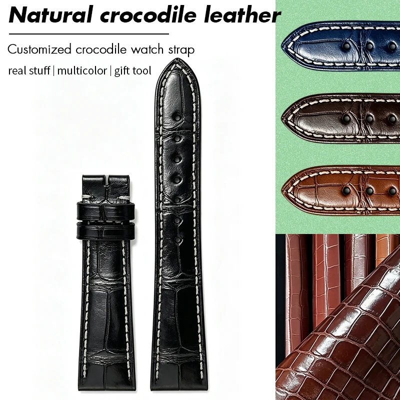 Handcrafted American Alligator Skin Watch Strap Custom Length Width Color Genuine Crocodile Leather Replacement Wristband For Al