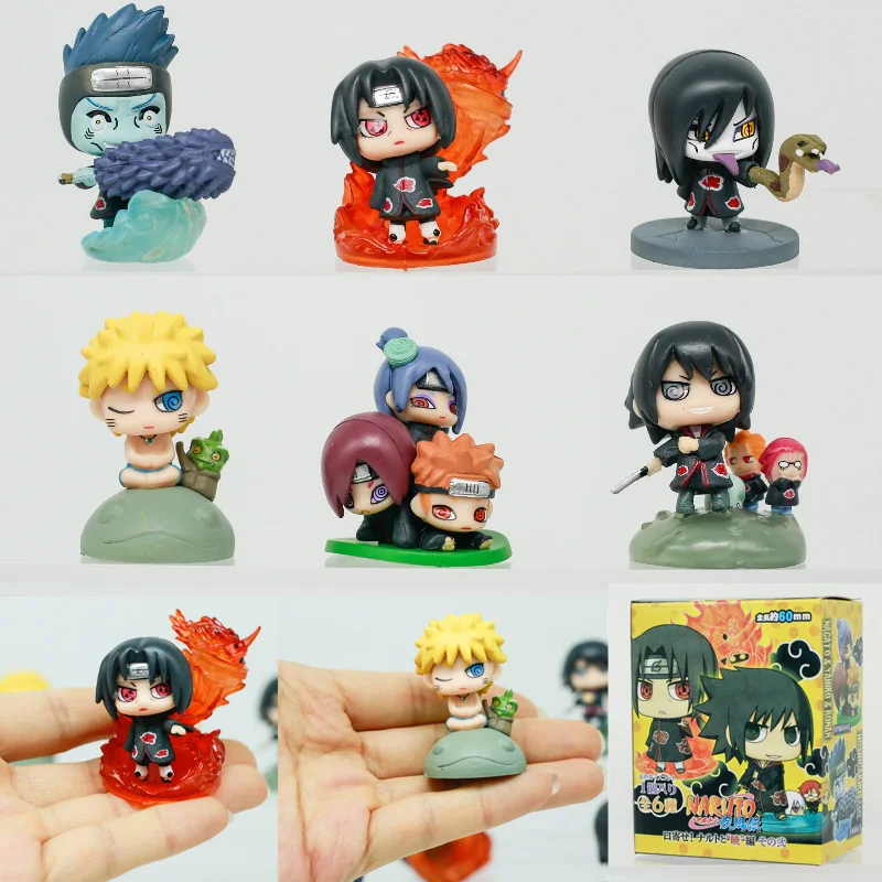 Anime NARUTO Orochimaru Uchiha Sasuke Uchiha Itachi Pain Hoshigaki Kisame figura de acción caja ciega juguetes colección adornos regalo