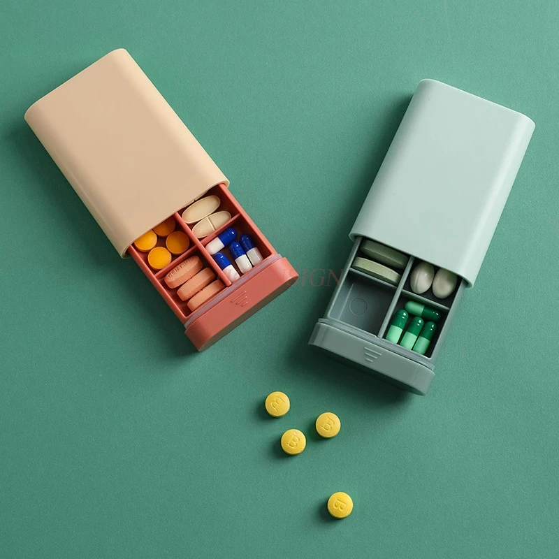 1pcs Small medicine box, packaged pills, portable, creative, small, cute, mini, sealed, moisture-proof, 7-day quantity