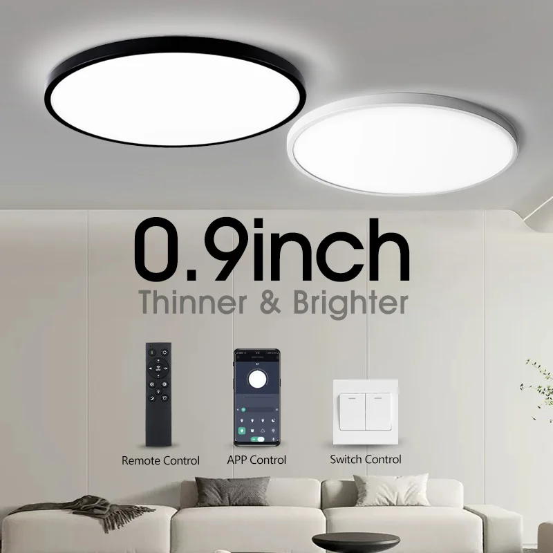 0.9 inch slim indoor ceiling light 24W 28W 38W 110V 220V National universal APP/remote control/switch control modern light