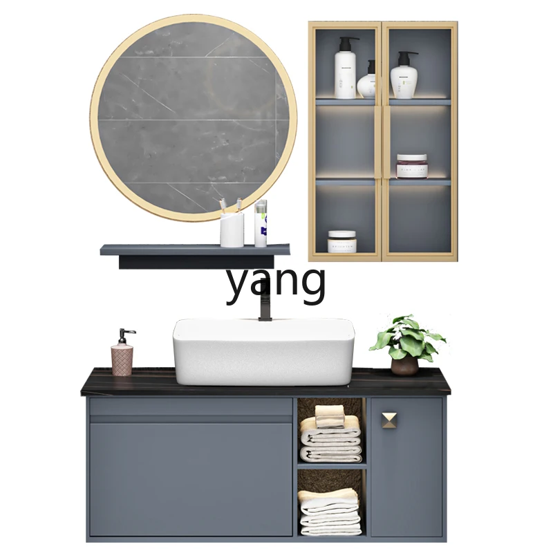 

xyy modern simple rock slab integrated small apartment solid wood face wash basin wash table