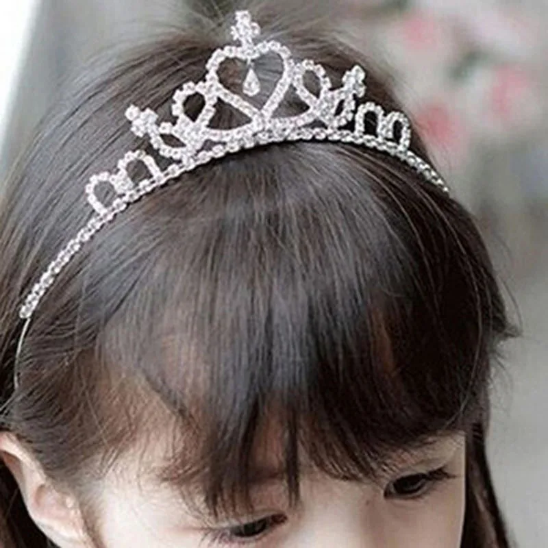 Exquisite Princess Crystal Tiara Crown Headband Children Girls Love Bride Prom Wedding Party Accessories Jewelry Gifts New