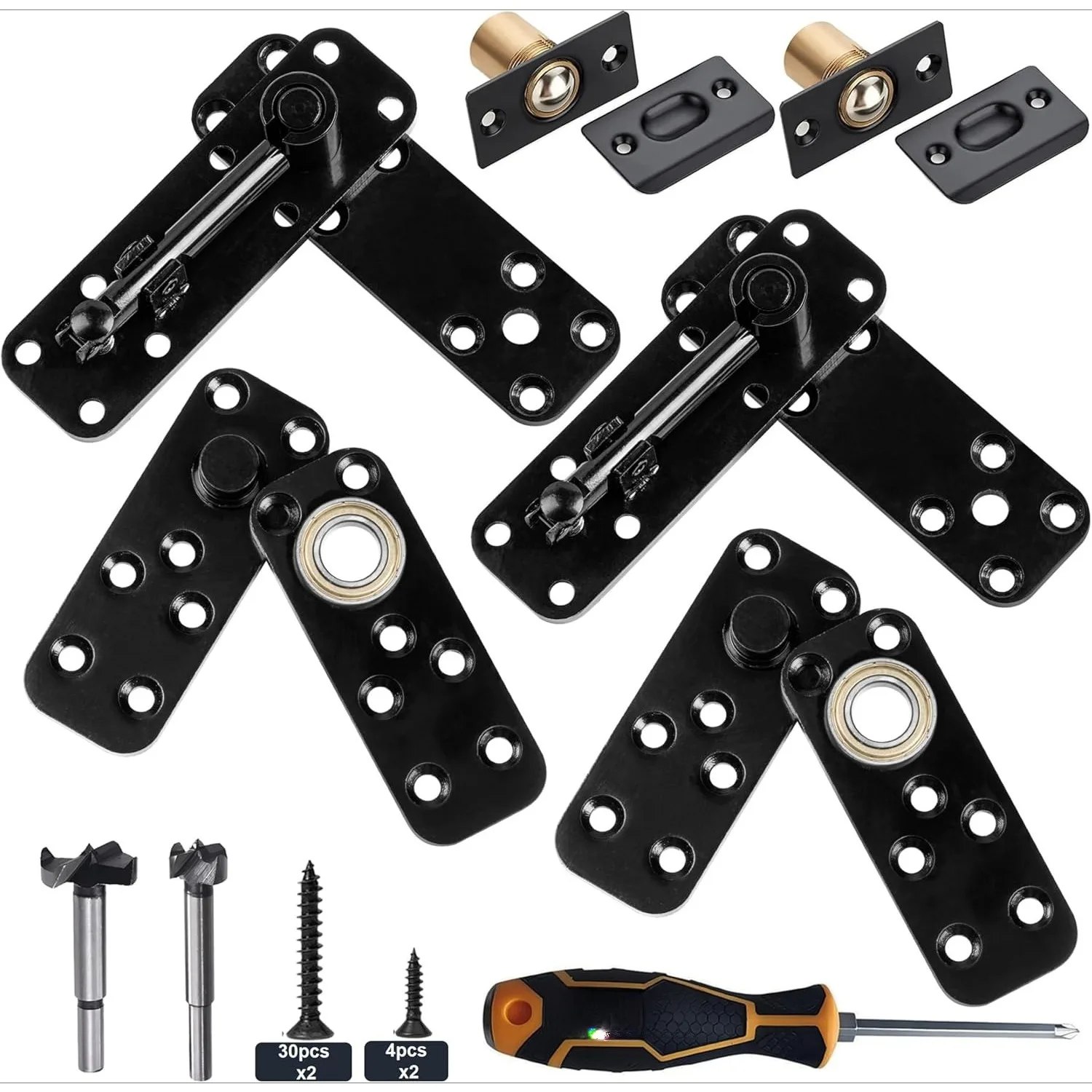 

Pivot Hinge for Secret Door & Murphy Bookcase,570Lbs Load-Bearing,360° Hidden Door Hardware Set Sturdy Steel