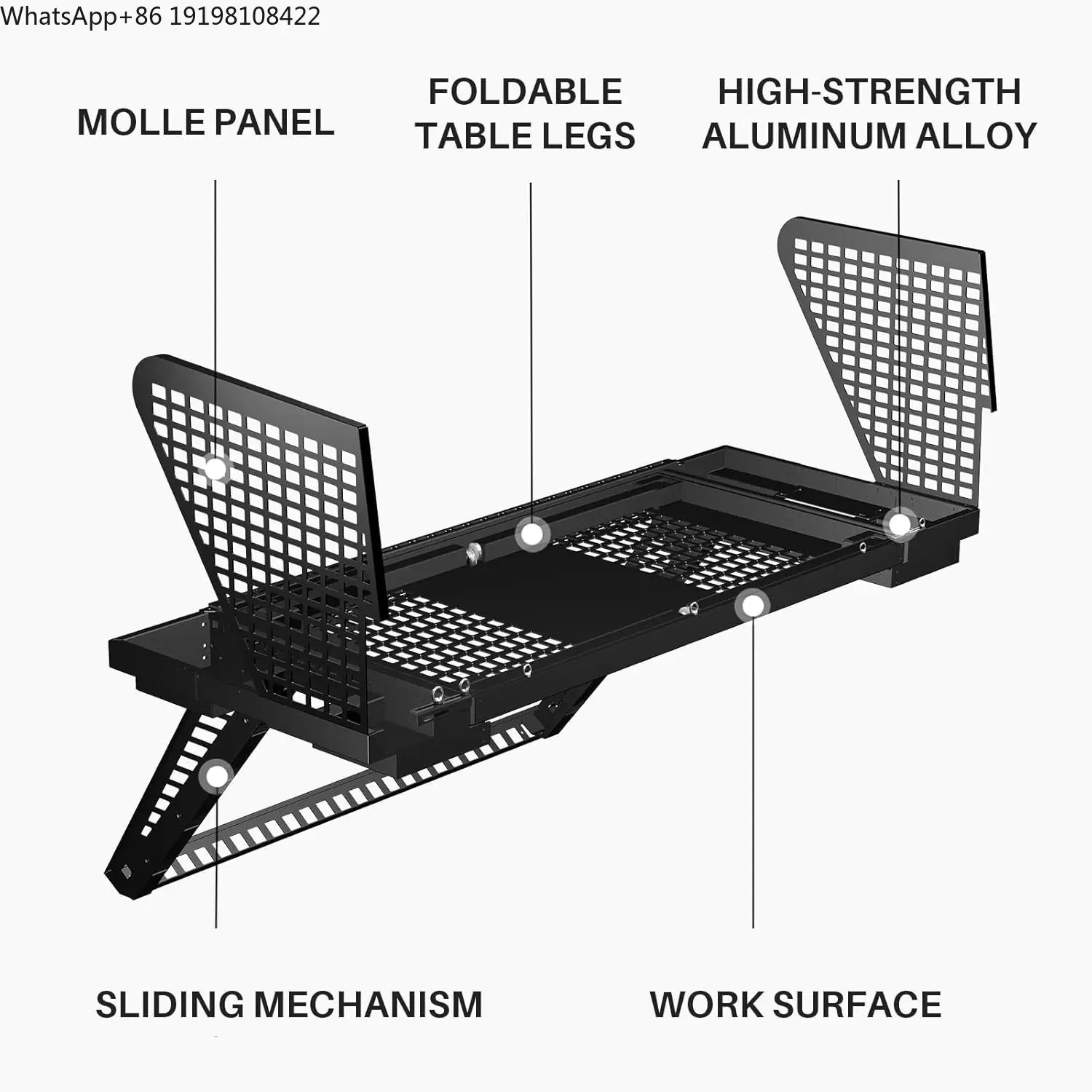 New Design Tacmolle Multi-function Moving Rear Frame With Rail With a Foldable Table for Jeep JL 18+ 4x4 Accessories
