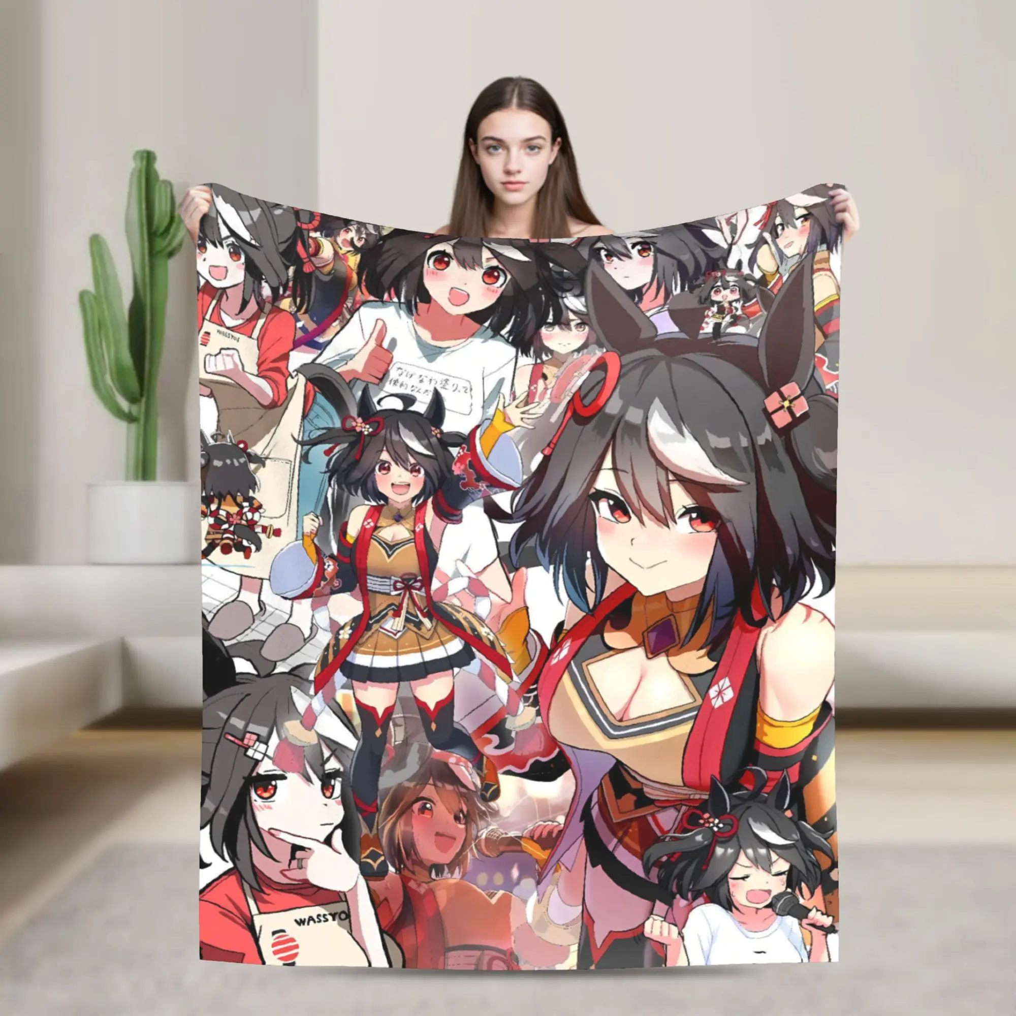 Uma Musume Pretty Derby Anime Blankets  Camping Flannel Throw Blanket For Living Room Super Soft DIY Quality Bedspread Gift