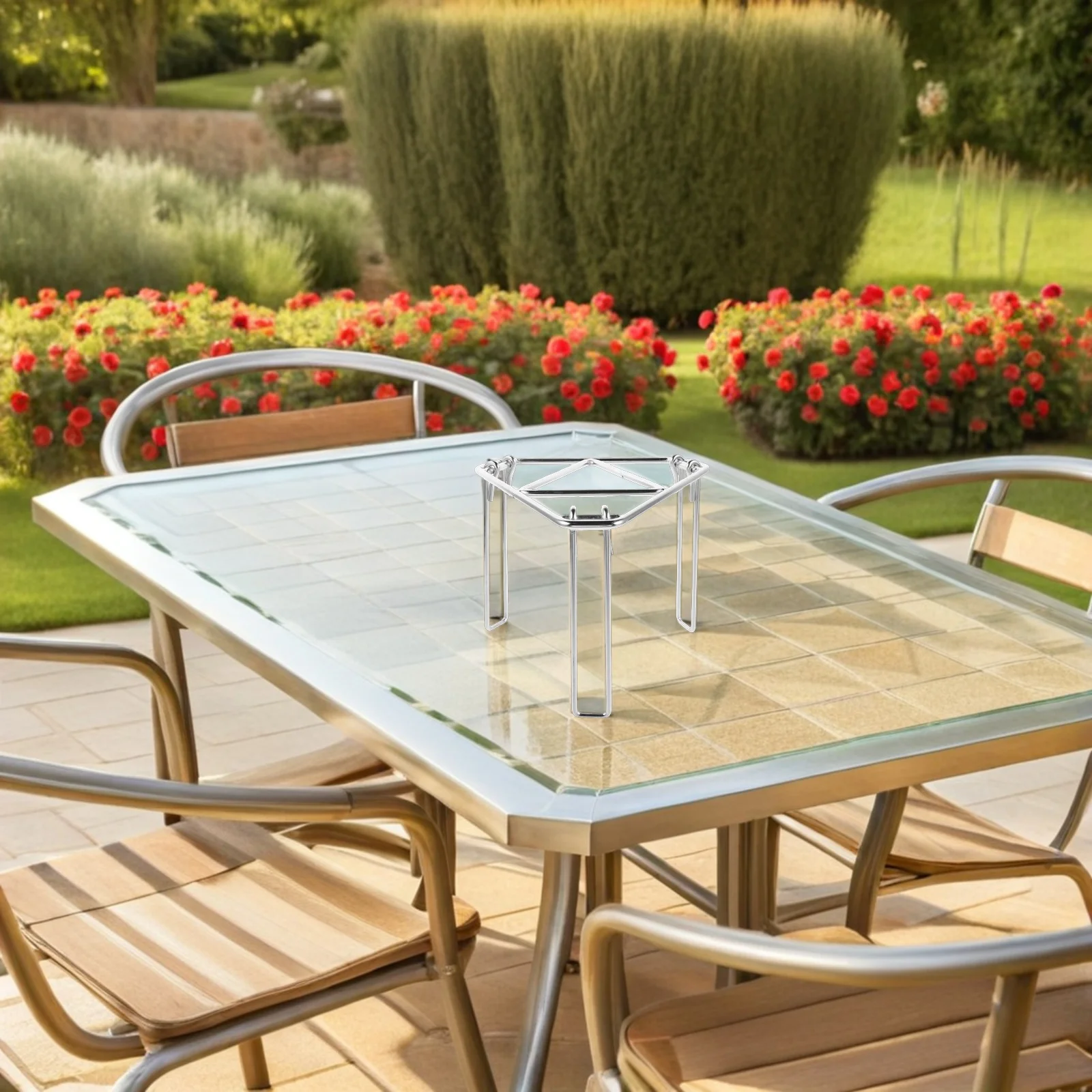 

Folding Campfire Stand Tripod for Cooking over Bbq Pit Mini Camping Grill Outdoor Portable