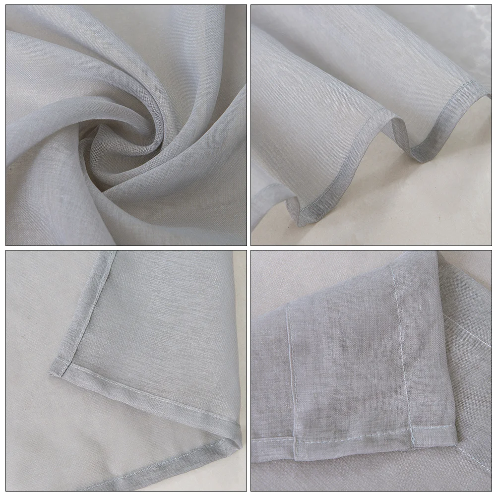 

Washable Gray Linen Sheer Short Curtain for Living Room Bedroom Window Breathable Wear-Resistant Household Room Curtain Decor