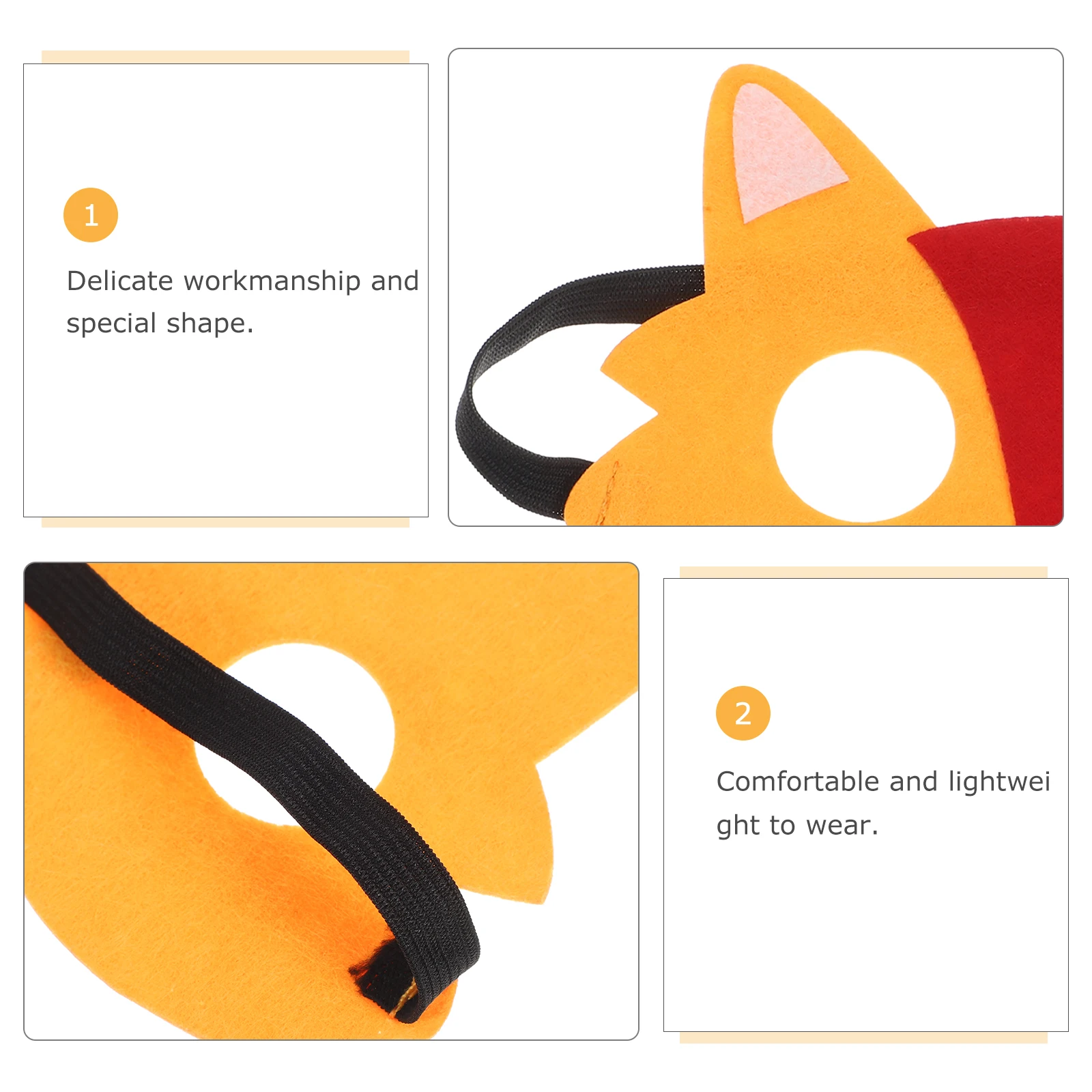 

6pcs Werewolf Face Fox Masks Fox Costume Felt Animal Prop Halloween Mask Props Party Supplies Party Mask Costumes Decorations