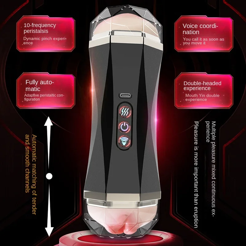 Electric Masturbation Cup with Dual Functionality: Blowjob and Deepthroat Simulation