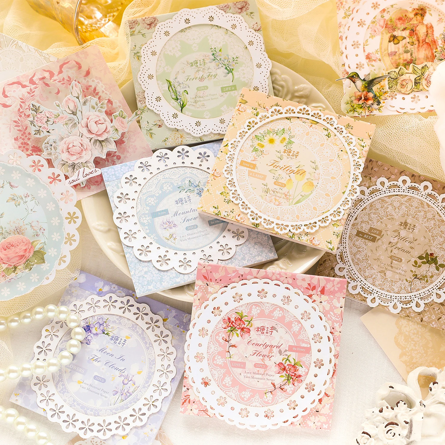 31 pcs/pack INS Lace lace Diy Diary Album Scrapbooking accessories Decorative junk journal supplies hand made Craft Supplies