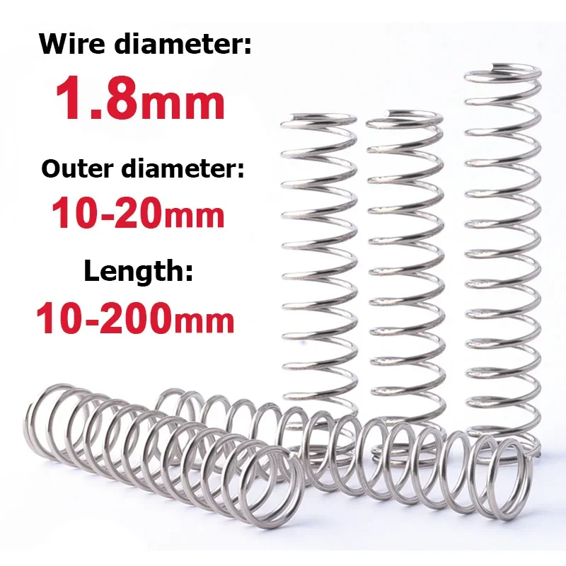 

1pcs 304 Stainless Steel Y-shape Compression Spring Spring Steel Wire Diameter 1.8mm OD 10/11/12/13/15/16/17/18/20/21/22/24/25mm