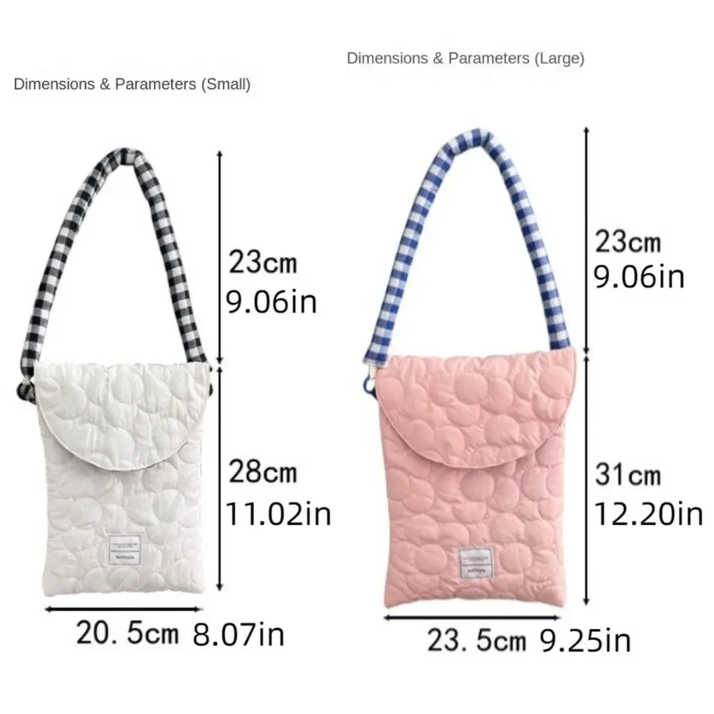 여아용 퀼트 다운 코튼 보관 가방, 경량 소형 토트백, 한국 스타일 휴대용 미니 엄마 가방, 패션