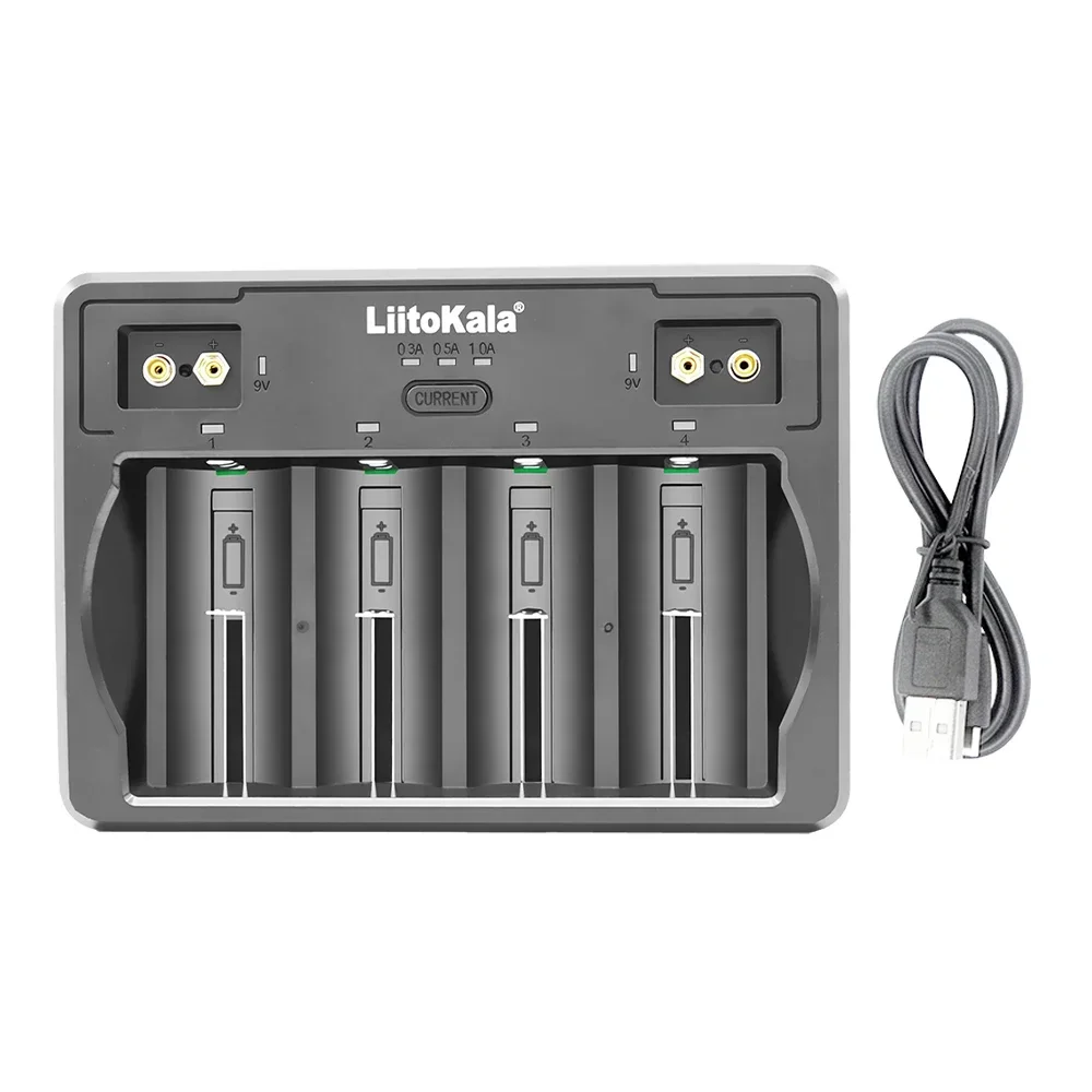 LiitoKala Lii-D4 21700  Portable Battery Charger For 18650 18350 26650 16340 RCR123 14500 3.7v 1.2V Ni-MH/Cd,AA AAA SC DC