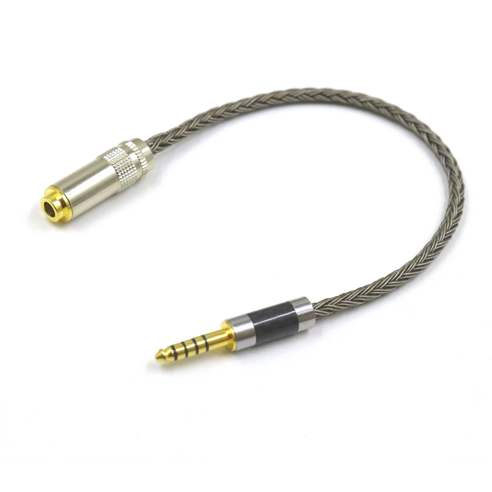 

16 Strand Single Crystal Silver Adapter 4.4mm MaleTo 4.4mm Female Balanced Audio Conversion Cable