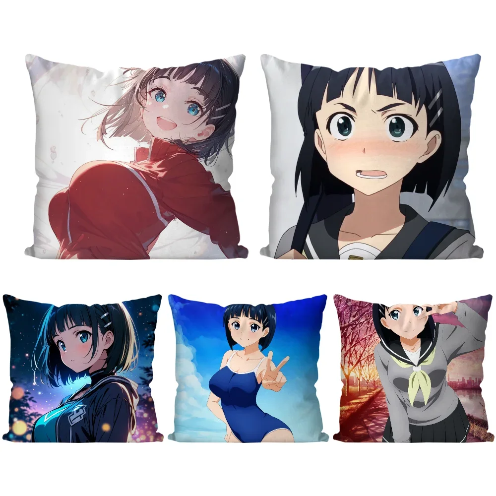 Kirigaya Suguha Animation S-Word A-Art O-Online Pillow Case Square Pillow BedroomSofaLeisureCarLiving Room Home Decoration 40X40 #1