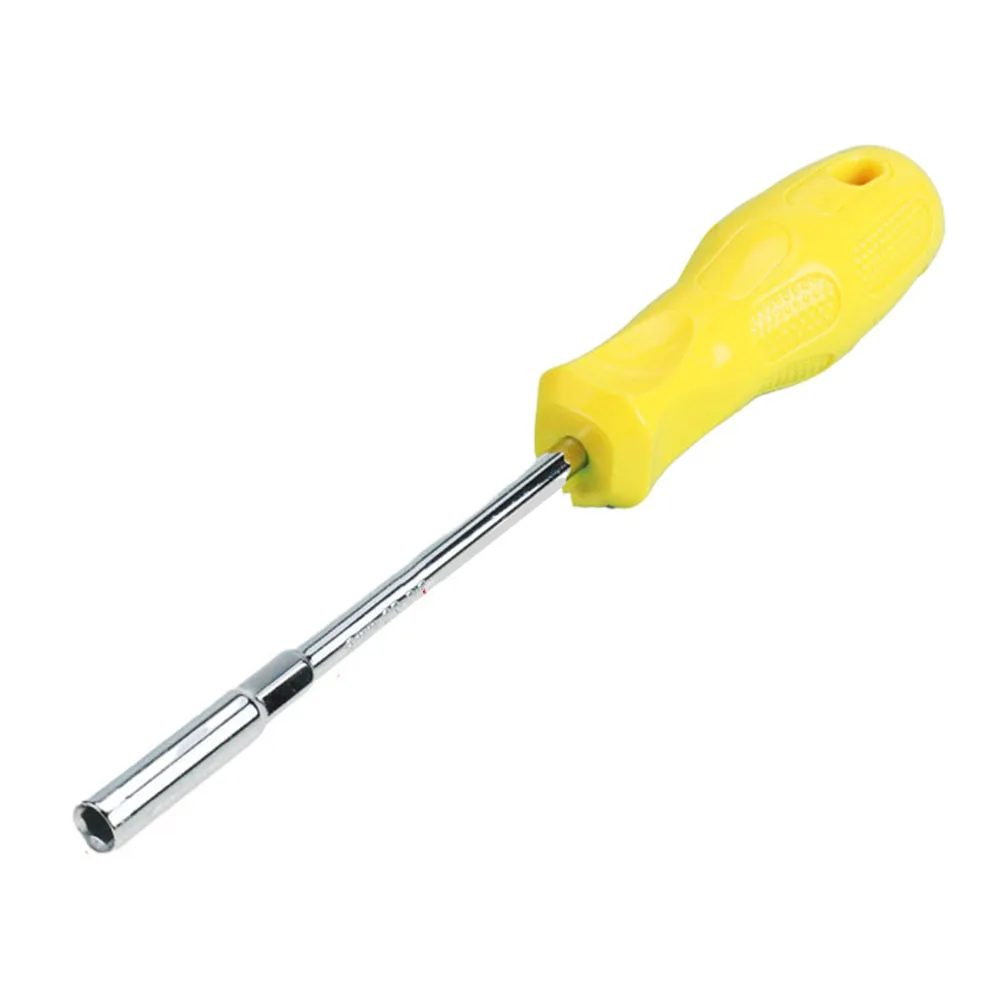 Home Appliance Repair Hexagon Screw Driver Socket Screwdriver 5.5 To10mm Anti Slip Handle High Hardness Yellow Silver