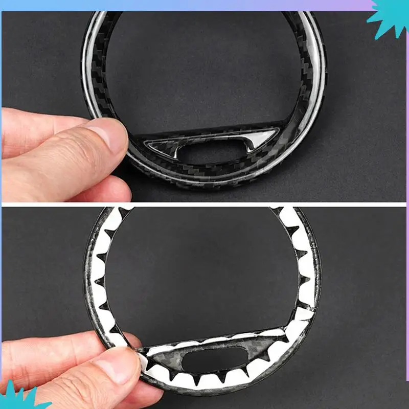 ABZW سيارة الداخلية ألياف الكربون تنفيس الهواء لوحة الكسوة لشركة فيات 500 أبارث 2012-2019 اكسسوارات تنفيس الهواء الإطار الزخرفية