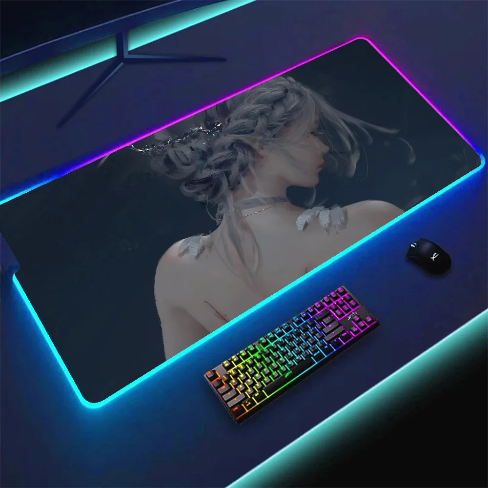 900*400mm RGB Luminous teclado Mouse Pad Ghost Blade WLOP GameThickened Magicincess Xxl Cool Mausepad 90x40 RGB коврик д