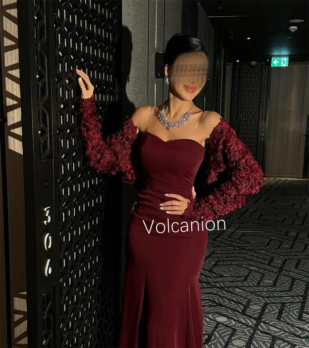 تخصيص الرسمي جيرسي زهرة الطية البوق شير الأشرطة الحبيب فساتين طويلة مناسبة مخصصة مثير