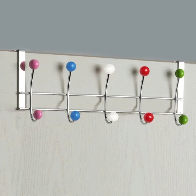 Multicolors Over Door Hanger for Clothes Hanging Heavy Duty Over Door Hooks for Bedrooms Bathroom Door 10 Hooks Hanger for Coat