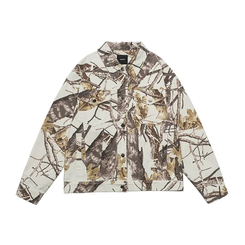 2024 American style retro jacket men's camouflage versatile couple coat long-sleeved lapel high street fashion jacket top