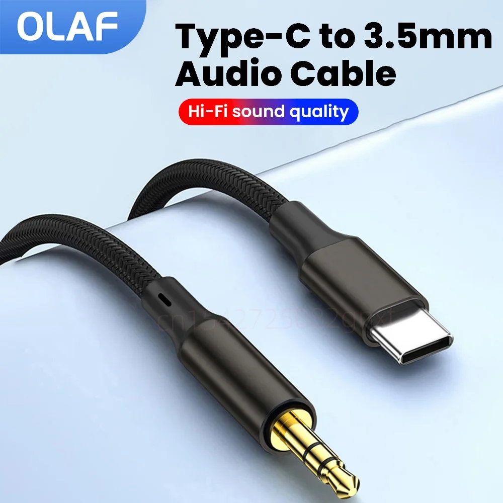 Typ-C-auf-3,5-mm-Audiokabel, USB-C-auf-3,5-mm-Klinkenstecker, Aux-Audio-Adapter, Lautsprecheradapter, Auto-Kopfhörer-Computer-Konverterkabel, USB-C-Kabel