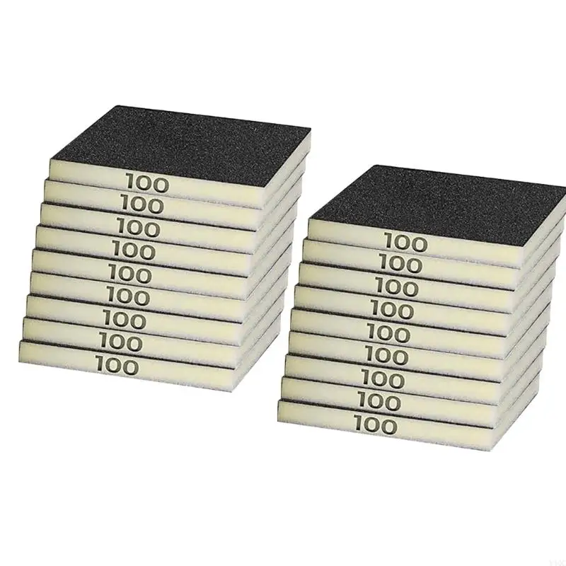 Pack Of 18 Sanding Sponges Grits for Wet and Dry Projects Washable Sturdy for Wood Plastic Metal Surfaces Treatments Y4QC