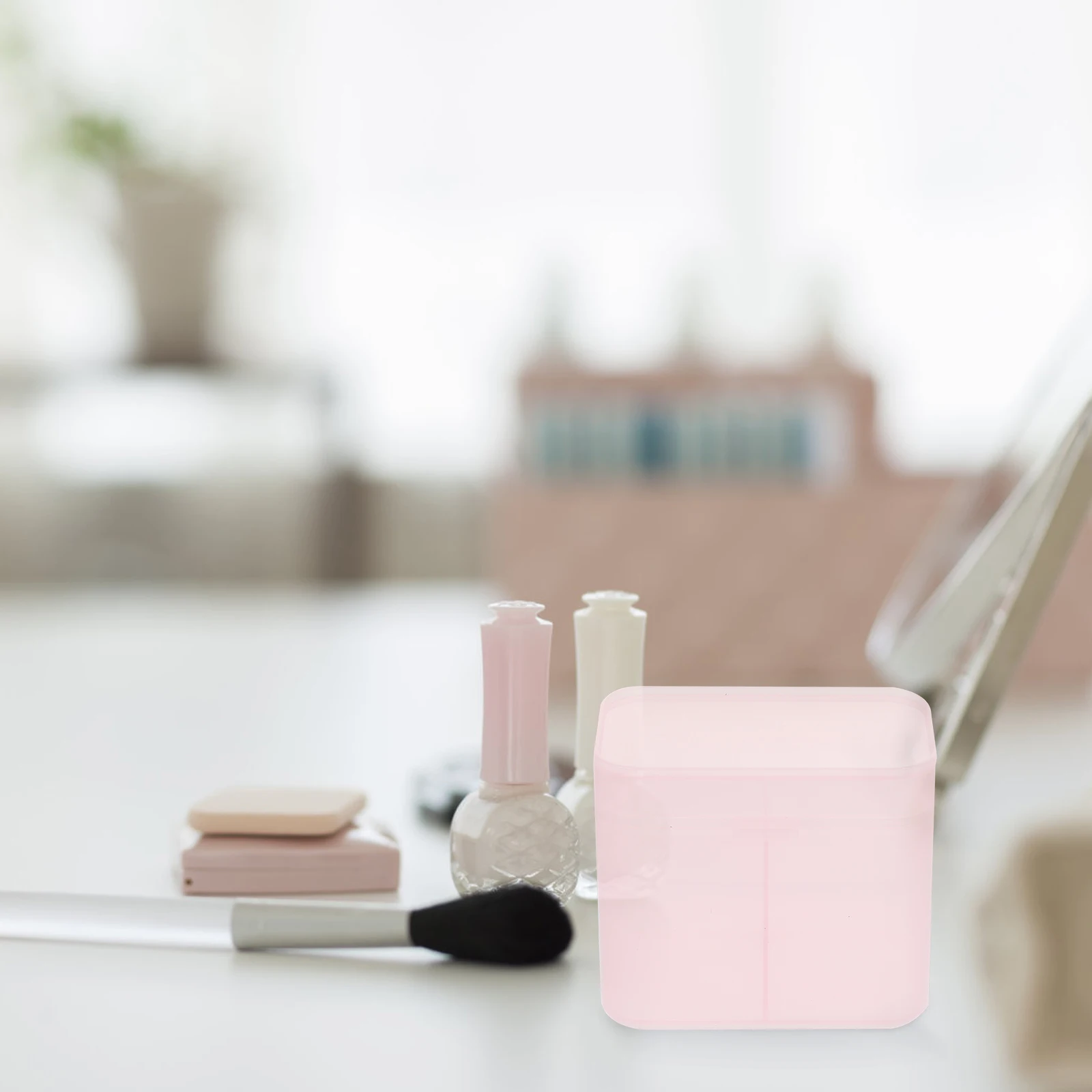 

2Pcs Cotton Pads ganizer Storage Box Nail Tools Accessories Swabs Container Clear ABS Material Desktop ganizers