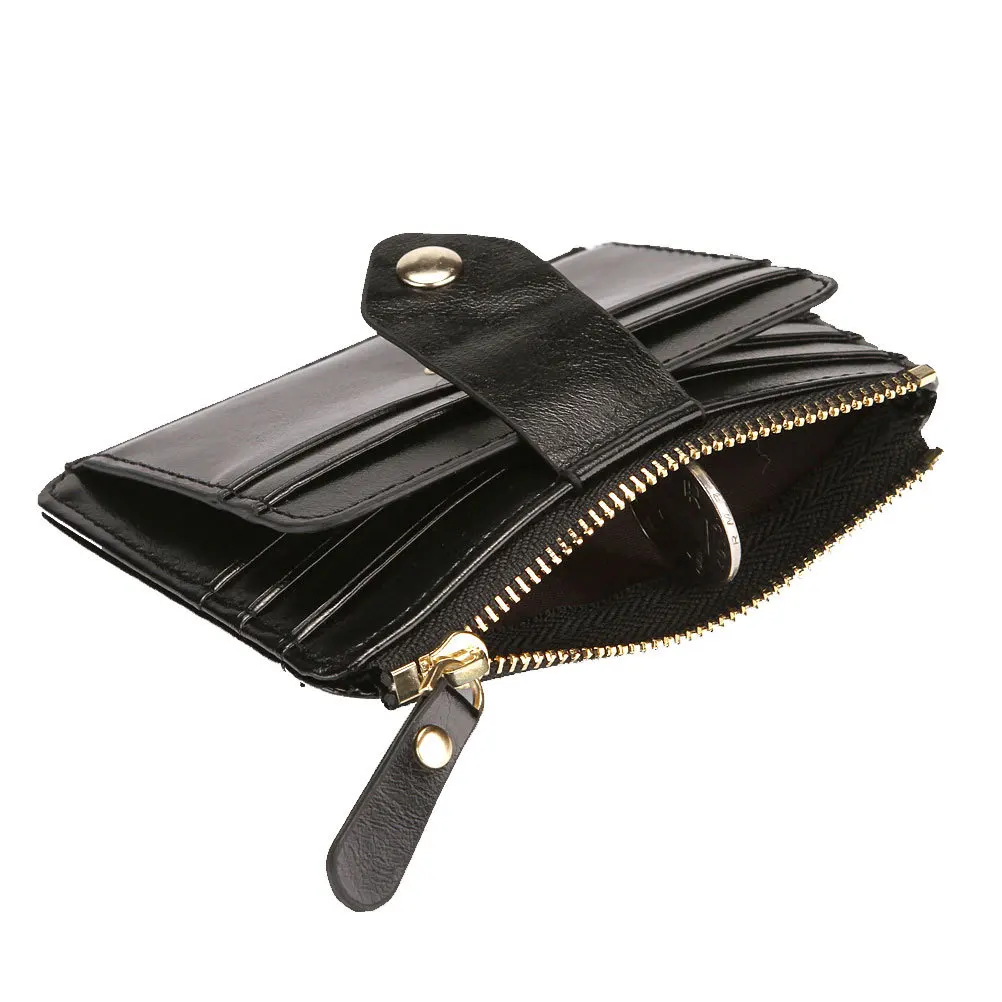 

Black Men Wallet Premium PU Multi-Card Holder Zipper Clutch Bag Large Capacity Fashion Accessory for Business Credit and