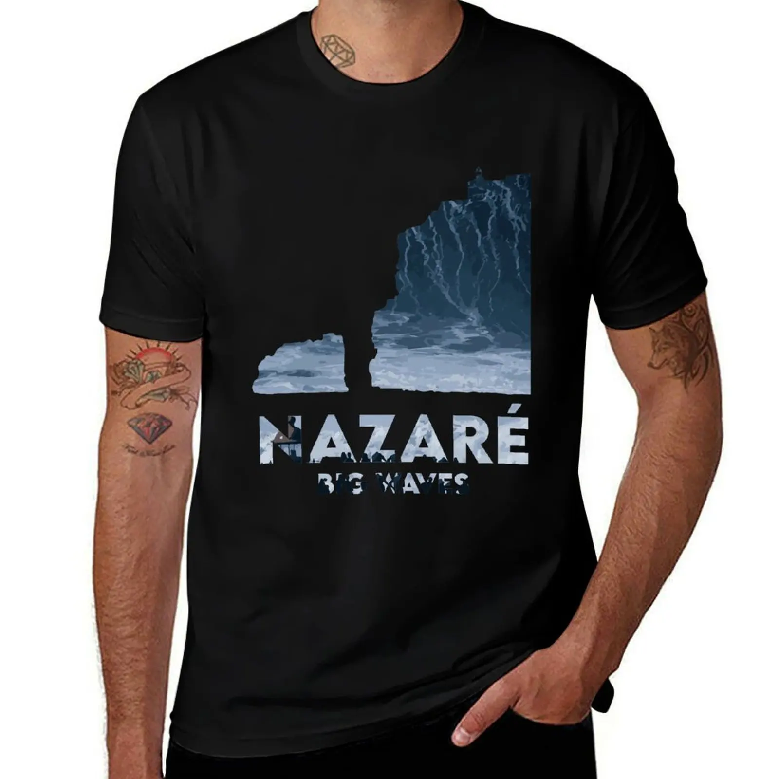 

Big shirts man shirt t Waves t for custom Portugal print plain t man Surf shirt cotton T-Shirt Nazaré