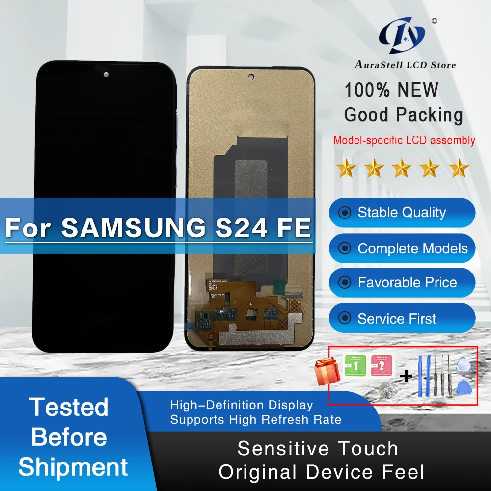 samsung-galaxy-s24-fe-s721b-s721b-ds-a155f用s24-fe-tft-lcdディスプレイモジュールタッチスクリーンパネルデジタイザーアセンブリsm-s721u-lcd
