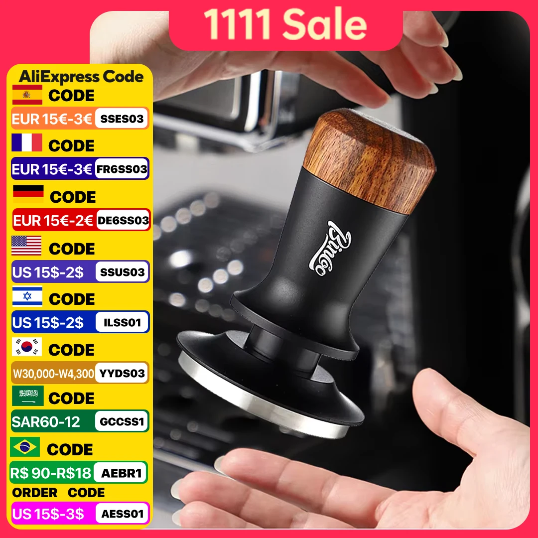 Constant Pressure Coffee Tamper, Espresso Distributor, Stainless Steel Force Powder Press, Thread Base Hammer, 51mm,58mm