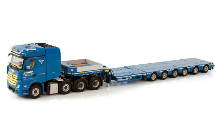 Alloy Model Toy Gift WSI 1:50 Scale MB MP4 8X4 Tractor,Low Board Trailer Transport Truck Vehicle Diecast Toy Model, 01-3745