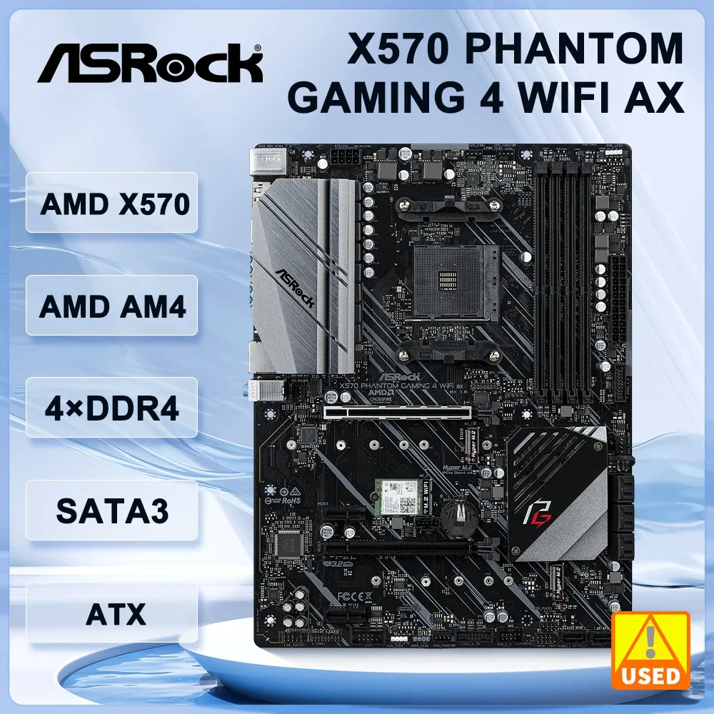 ASRock X570 Phantom Gaming 4WiFi ax placa base AM4 AMD X570 DDR4 128GB PCI-E 4,0 متوافق مع Ryzen 5 5600X 4100 1600 3600 وحدة المعالجة المركزية