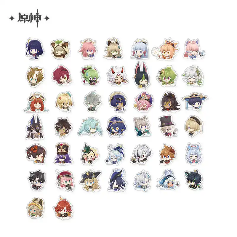 Official Genshin Impact Cute Cartoon Stickers Pack Doll Game Accessories Anime Figure Toy For Kids Gifts Cosplay