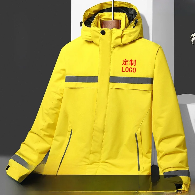 

Мужская утепленная флисовая ветрозащитная водонепроницаемая светоотражающая зимняя рабочая куртка из хлопка, морозостойкая верхняя одежда