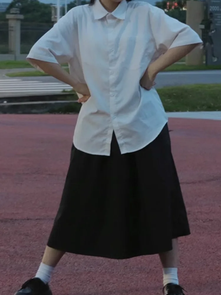 

Solid color workwear khaki half skirt women's summer new Korean version versatile high waisted A-line skirt simple and versatile