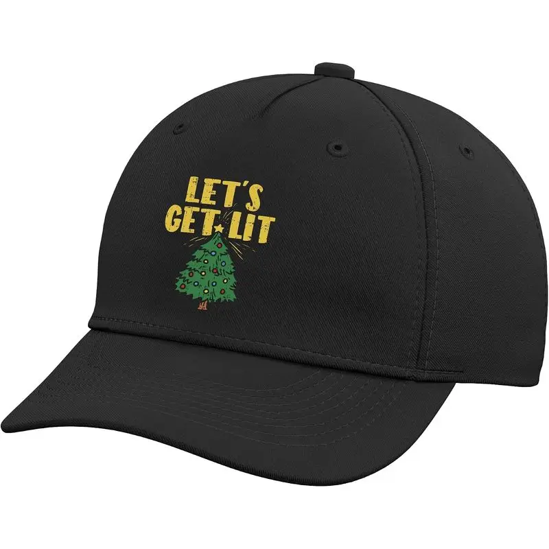 Lets Get Lit Christmas Funny Xmas Tree Adult Gift Adjustable Baseball Hat