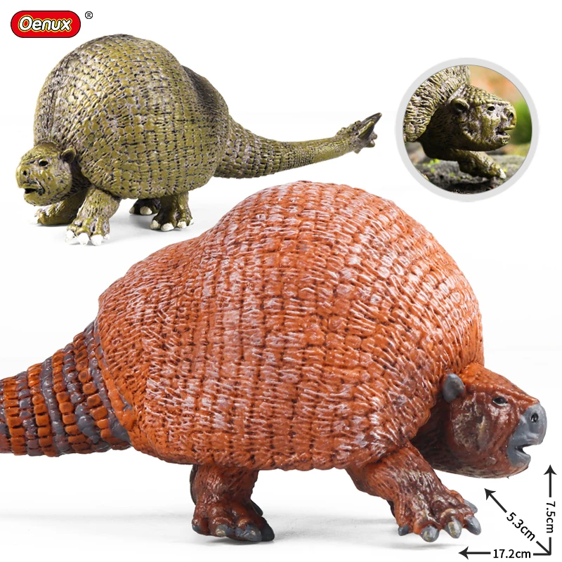 Oenux Prehistoric Wild Animals Simulation Armadillo Doedicurus Sabretooth Model Action Figures PVC Collection Toy For Kid Gift