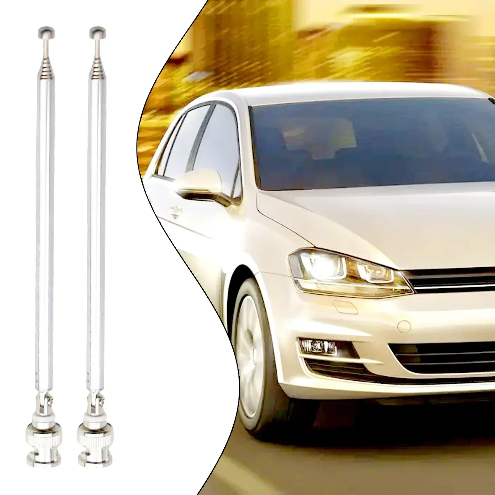 2pcs Car Radio Scanner Antenna 20-1300MHz 7 Section Extendable 75cm BNC CB Walkie-Talkie Radio Telescopic Antenna Car Prodcuts