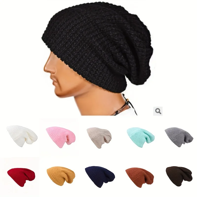 Knitted woolen hat for Women men Solid Wool Cap Fashion Outdoor Beanies Hat Warm Bonnet Hoods hip-hop Snow Ski Warmer Gorra