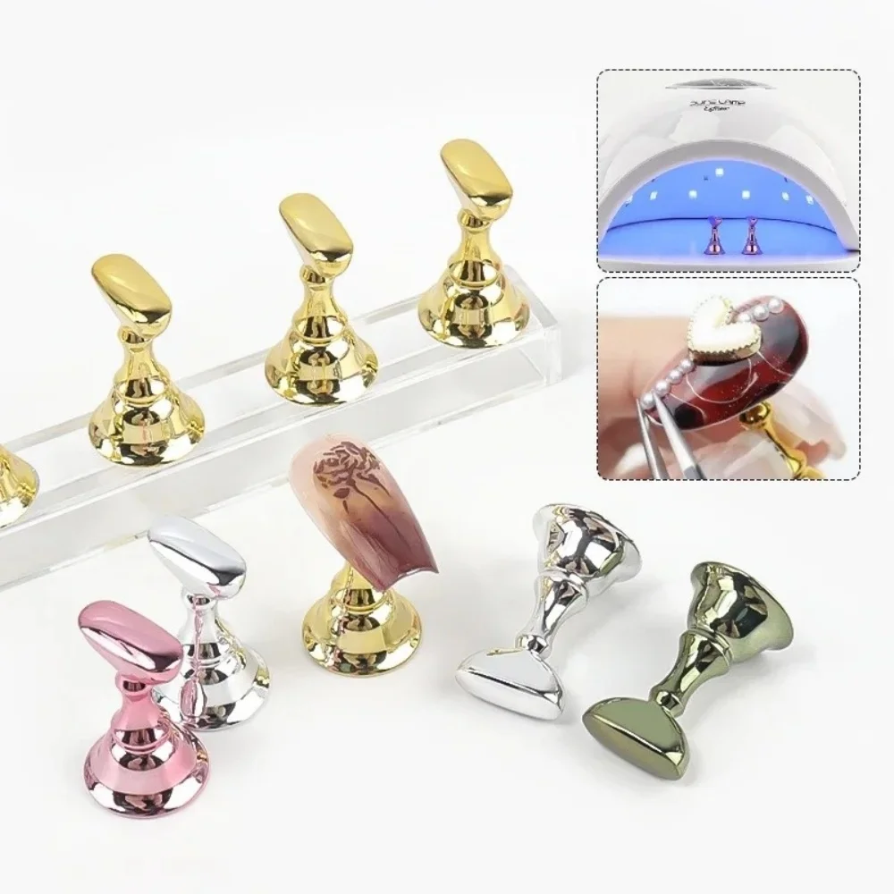 5pcs/Pack Chess Magnetic Nail Holder False Nail Tip Practice Stand Crystal Base Holder Nail Art Display Art Salon DIY & Practice