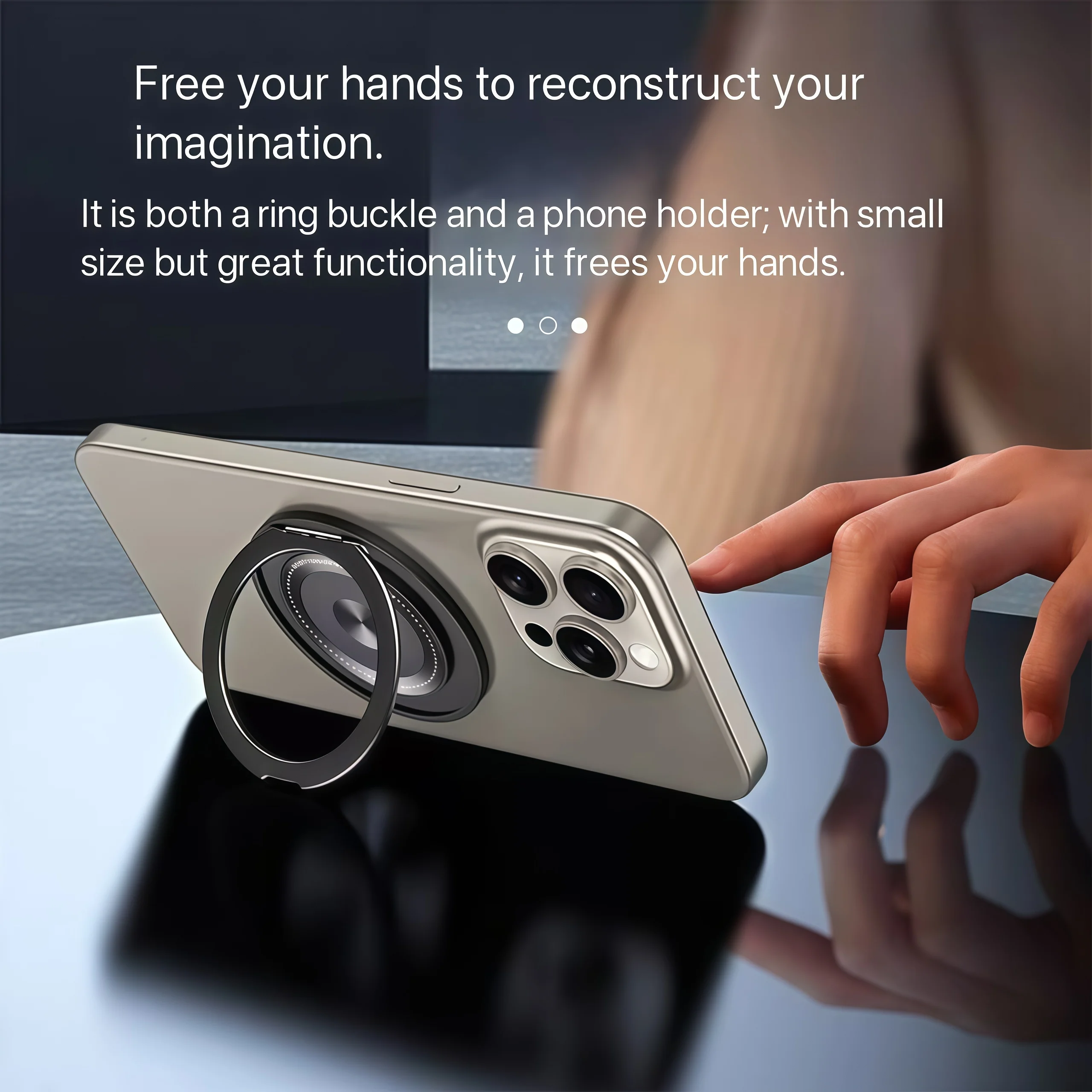 1pcs ultra-thin 360 degree rotating phone holder adhesive lazy universal magnetic back sticker multifunctional special view 2