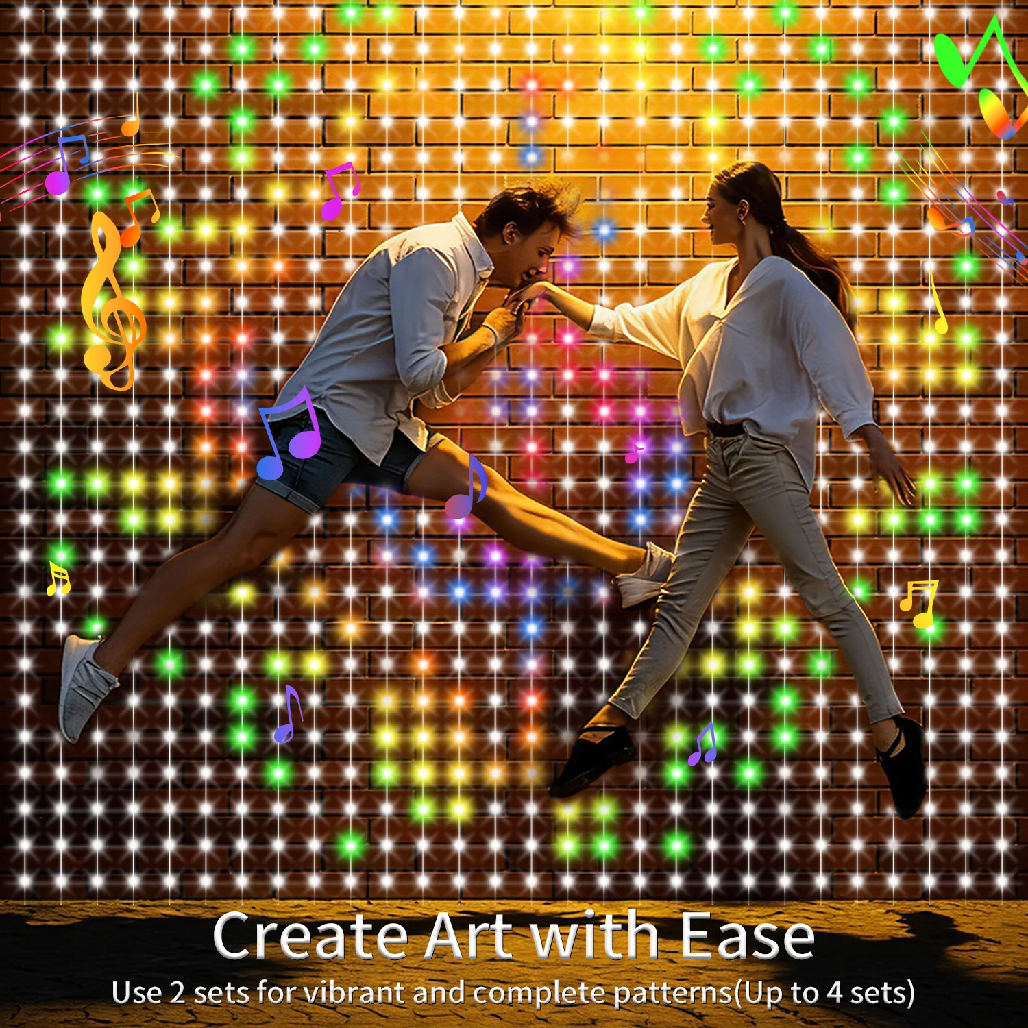 LED Curtain Light, Fairy Light APP Control, DIY Color Changing LED String Light, Suitable for Festivals and Outdoor Decoration