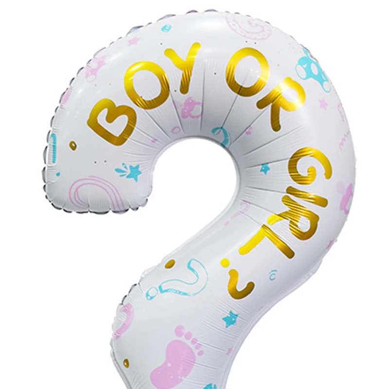 1Pcs Gender Revealing Party Theme Activity Letters and Question Mark Balloons Decorate Family Atmosphere Background Layout