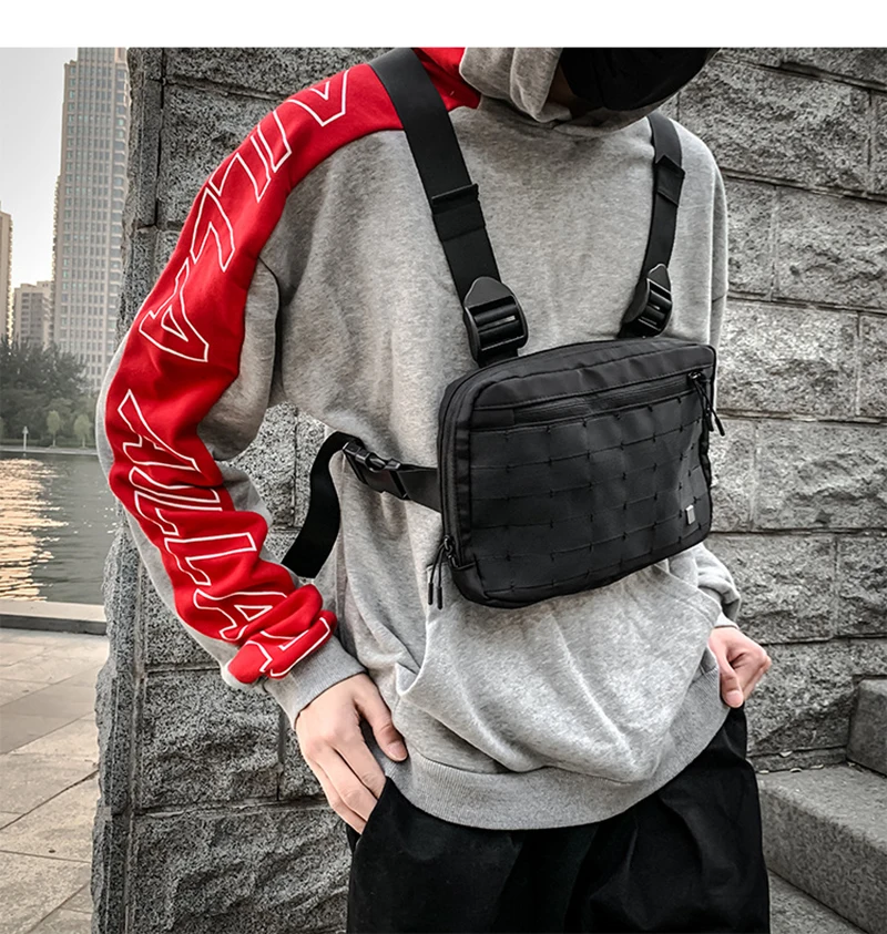 Unisex Tactical Chest Rig Bag Hip Hop Streetwear Bag Functional Waist Pack Adjustable waistcoat Chest Bag outdoors Vest backpack