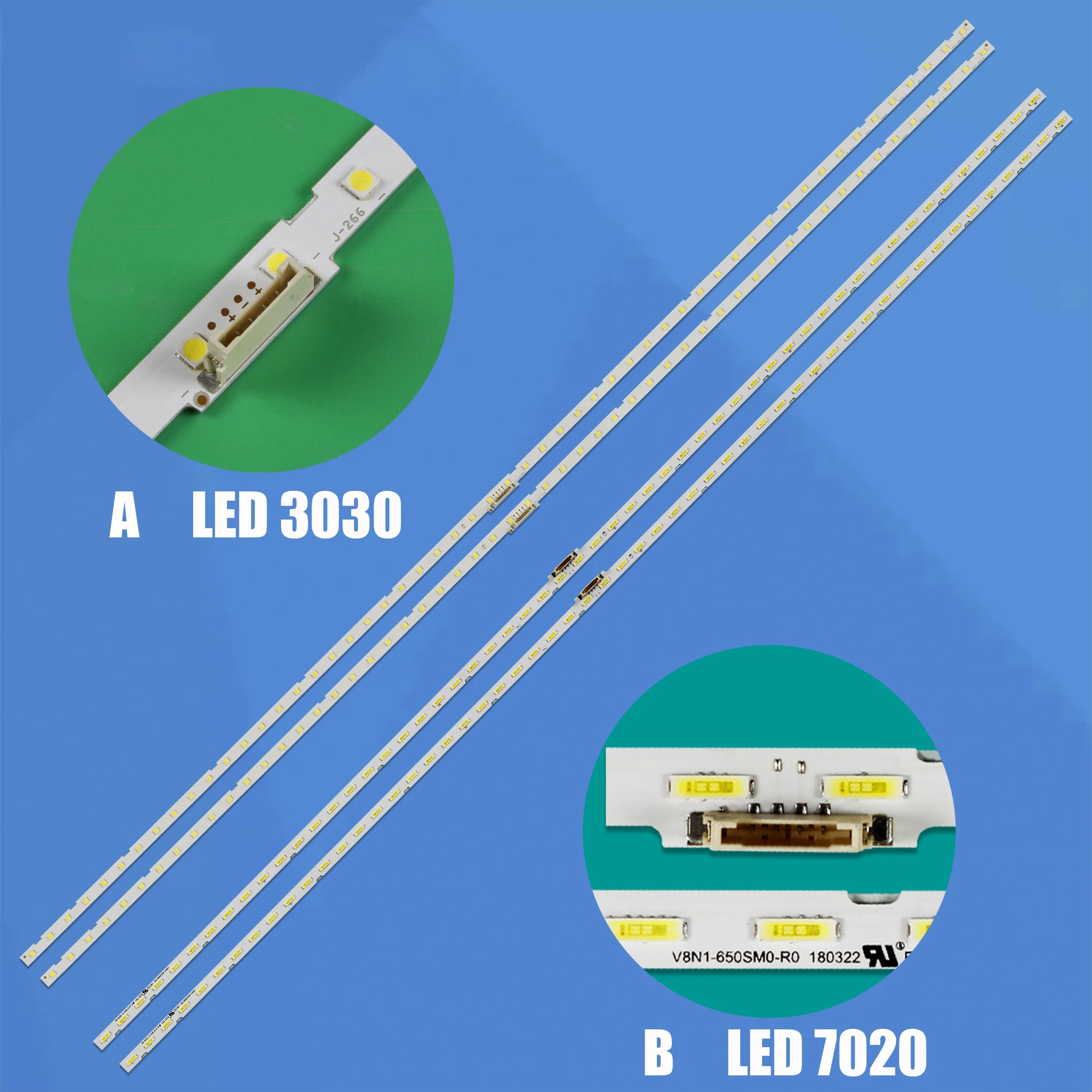 Striscia di retroilluminazione a LED per 65 "UN65NU7200F UE65NU7092U UN65RU7100 UE65NU7305 UE65NU7370 UE65NU7302 UN65NU7200 UN65NU7090