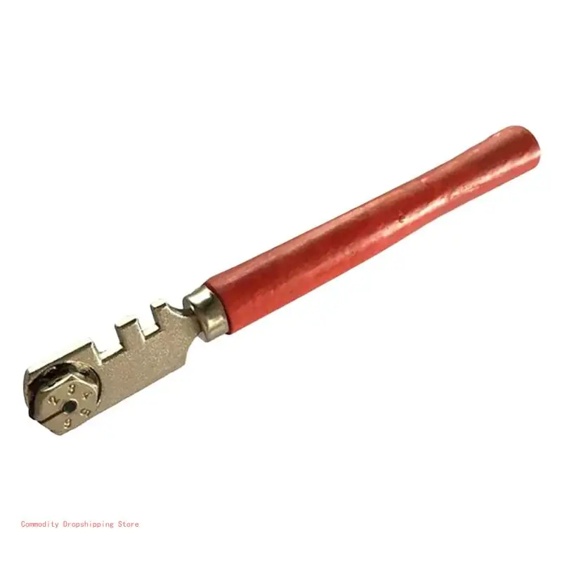 Six-wheel Glass Cutter Round Handle High-strength Roller Round Flat Cutting Tool for Cutting Glass Tiles