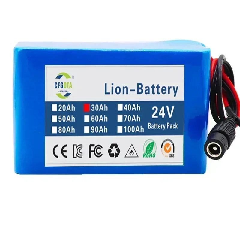 High power battery 24V 6s4p 30ah, high power battery 500W, BMS 25.2V 30000mAh power battery, bicycle with capacity indicator