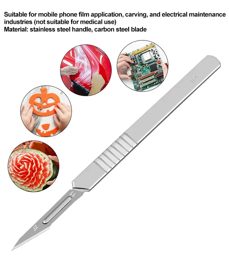 Stainless Steel Surgical Scalpel Blades + Handle Scalpel DIY Cutting Tool PCB Repair Animal Surgical Knife Dropshiping ﻿